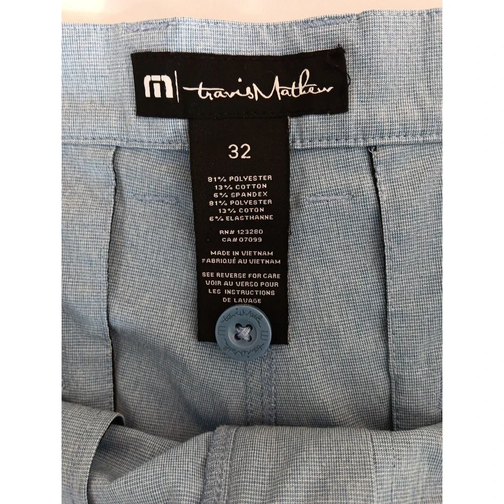 Travis Mathew Mens 32x9 Shorts Performance‎ Golf Chino Stretch Blue